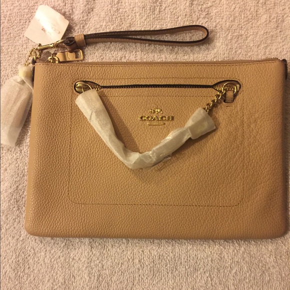 Coach Handbags - Large Nude Coach Wristlet